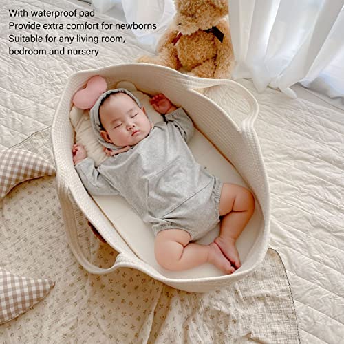 Baby dormindo cesta de transporte, 70 x 40 x 20 cm de desenho animado portátil corda de algodão dobrável Baby Basking, com