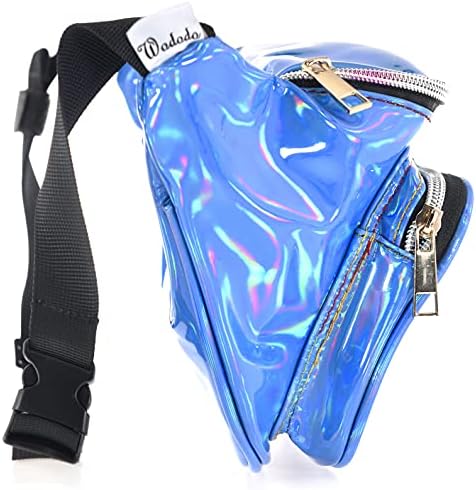Bolsa de fã de neon brilhante para mulheres rave festival holograma bum de viagem pacote de cintura