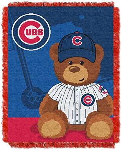 Oficialmente licenciado MLB Field Bear Baby Tito Jacquard Throw Planta, macio e aconchegante, lavável, lances e roupas de cama, 36 x 46