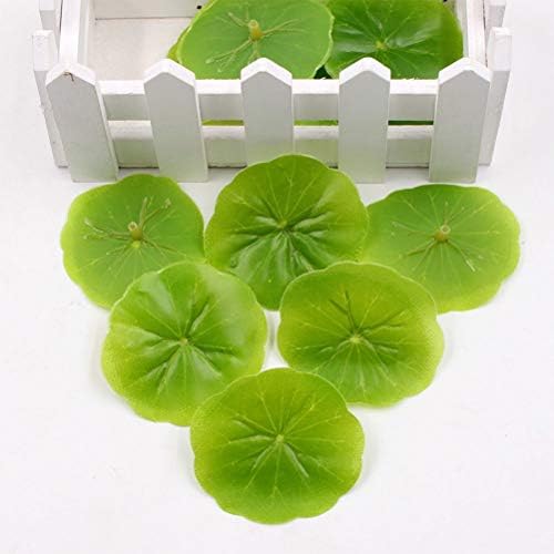 Inoomp 90 pcs 6cm simular lotus folhas de lótus miniaturas ornamentos de piscina flutuante decoração de água