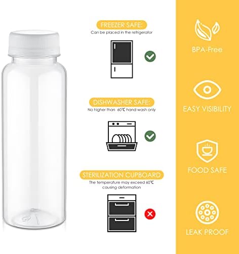 Tanlade 200 embalagem garrafas de suco de plástico com tampas de recipientes de bebidas reutilizáveis ​​transparentes com