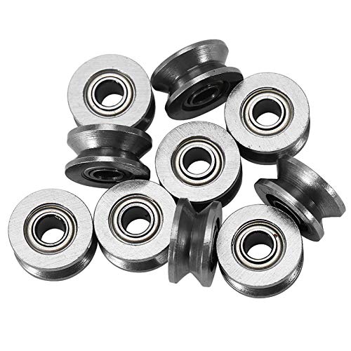 Rolamento de ranhura em V Axtados, Precisão de rolamento ranhurado, mini rodas de polia Dobble, rolamentos de rollerball guia rolamento de polia, para trilhos de trilho linear de movimento 4x13x6mm, 10pcs, v624zz