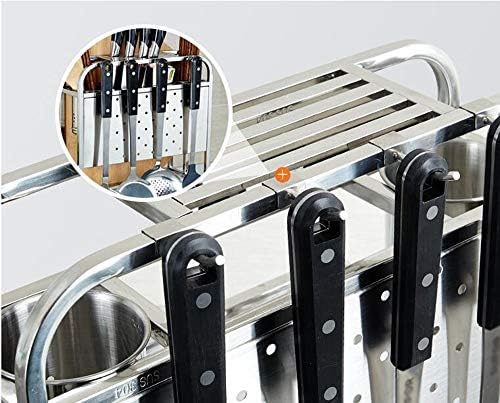 Prateleira de cozinha / 304 suporte de faca de cozinha em aço inoxidável, suporte de pauzinho de tábua de cortar, caixa de armazenamento multifuncional