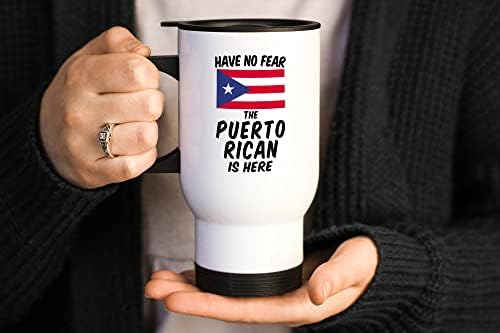 Casitika Porto Rico lembranças. 14 oz de aço branco caneca porto -riquenha. Copos de novidades com bandeira do país para o marido - esposa.
