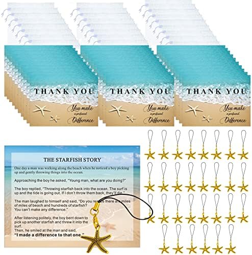 Presentes de apreciação de funcionários de saghom Cartão de história de 30 estrelas do Starfish, agradecimento para colegas