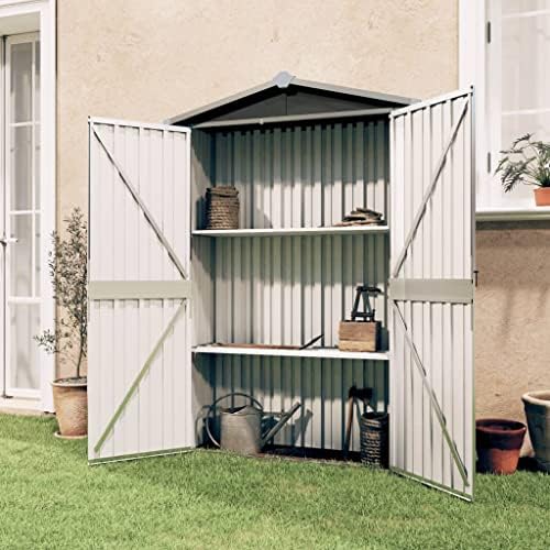 Vidaxl Garden Shed Antracite 42,3 x18.1 x72 aço galvanizado