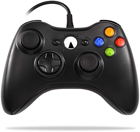 Controlador com fio Xbox 360, W&O USB Game Controller compatível com Microsoft Xbox & Slim 360 PC Windows 7 8 10