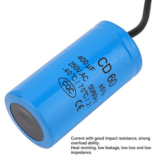 YWBL-WH CD60 400 UF Run Capacitor, Capacitor de motor 250VAC 50/60Hz para compressor de ar do motor, capacitância