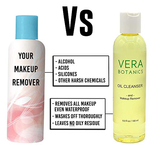 O óleo de limpeza natural e o removedor de maquiagem da Vera Botanics. Apenas 4 ingredientes. Limpador diário suave de óleo para