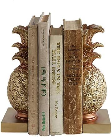 Termola de livro para prateleiras Livros decorativos, estantes de livros dourados decoração de resinas Stoppers de 2