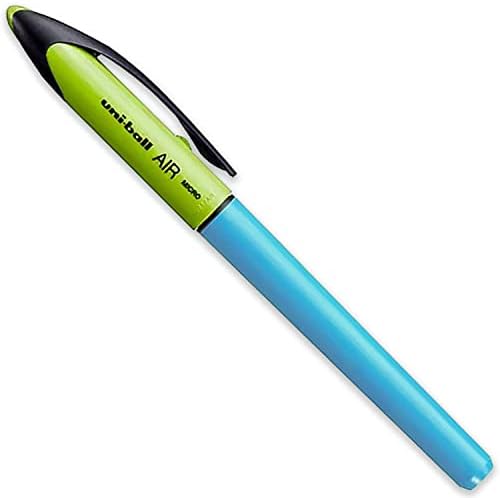 UNI -Ball Air - Rollerball de 0,5 mm - azul, verde e laranja barril - tinta preta - pacote de 3 - uba -188e -m