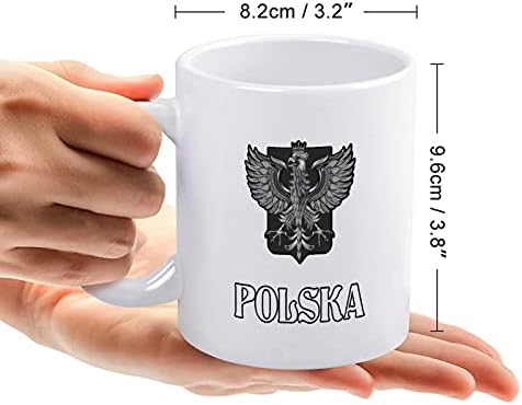 Bandeira da Polônia com canecas de café com cerâmica polonês xícara de chá para cacau cappuccino