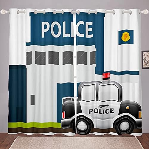 Cortinas de carros da polícia erosébrida para meninos crianças adolescentes 38 wx45 l, cortinas de janela de veículos de desenho