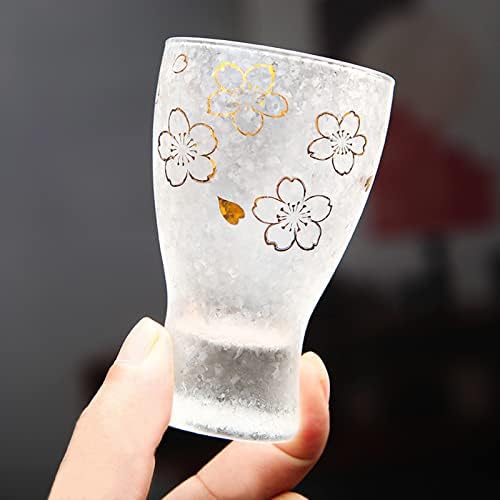 Gotouchi saquê copo de vidro japonês copo frio copo premium de copo premium feita na coleção de bebidas do Japão Drinkwarware Maru/Sakura Padrão Delicado Caixa de presente