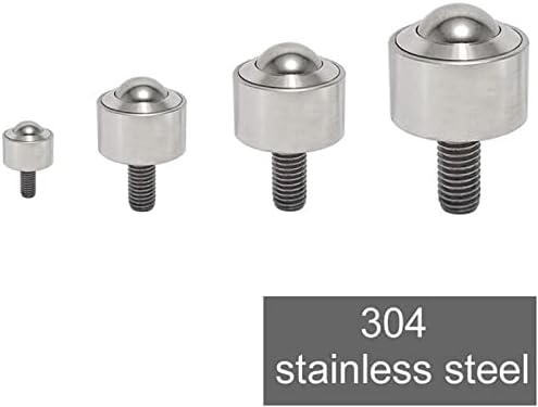 Pikis 304 Aço inoxidável Precisão universal rodízios de esferas sem ferrugem Cilindro de parafuso de roda universal mais hardware vestível 1pcs