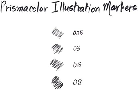 PRISMACOLOR 14171 Premier Fine Line Illustration Markers, dicas finas variadas, preto, 5 contagens