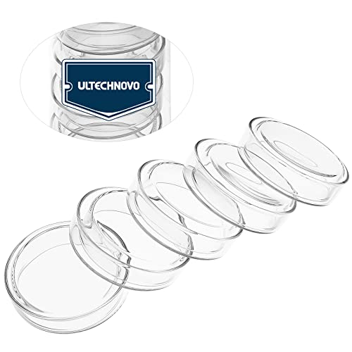 Ultchnovo Petri Plates com tampas de vidro Petri pratos de Petri Culture High Borossilicate Petri Dishes 5pcs