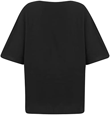 Blusa da moda de verão feminina Impressão do pescoço redondo confortável Tampas de tamanho curto Tamas de manga curta camisetas camisetas