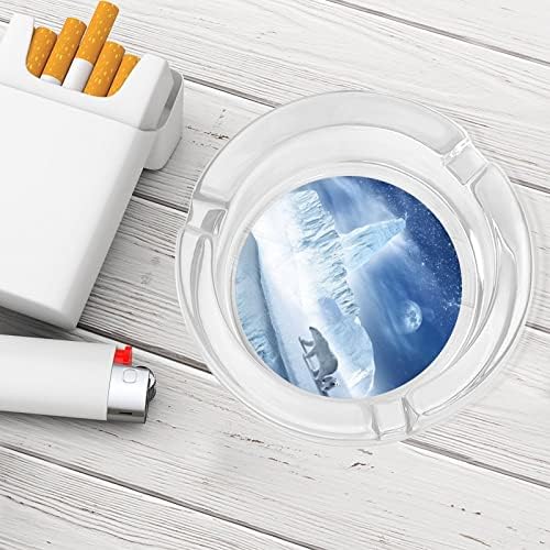 Galaxy Polar urso cigarro cinzeiros de vidro redondo portador de fumantes Bandeja de cinzas para a mesa de hotel em casa decoração