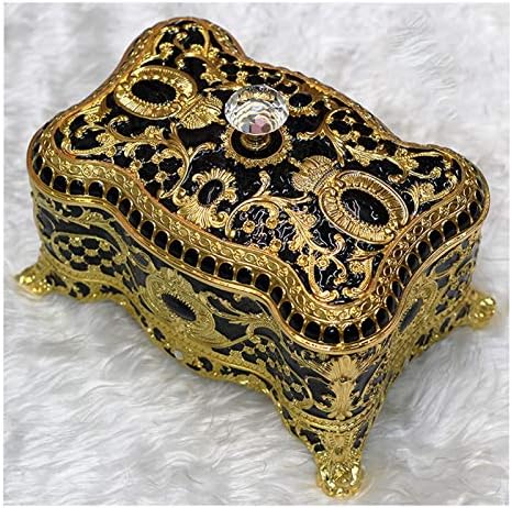 Jóias de lesões Exibir caixa de jóias retangulares vintage caixa de esmalte de jóias caixa de bugigangas caixa de joias caixa decorativa caixa de lembrança para mulheres meninas anel de pulseira caixa de armazenamento