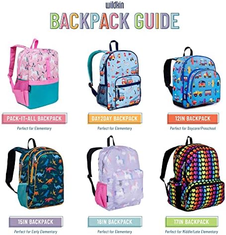 Mochila Kids Wildkin 15 polegadas para meninos e meninas, mochila de poliéster de 600 denier para crianças