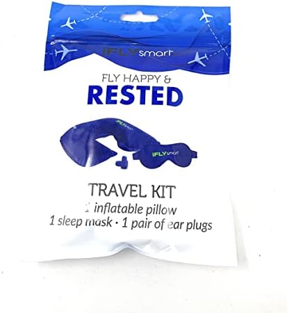 Iflysmart Ifly Smart Travel Rested Kit com máscara de olho de travesseiro inflável e plugues de ouvido