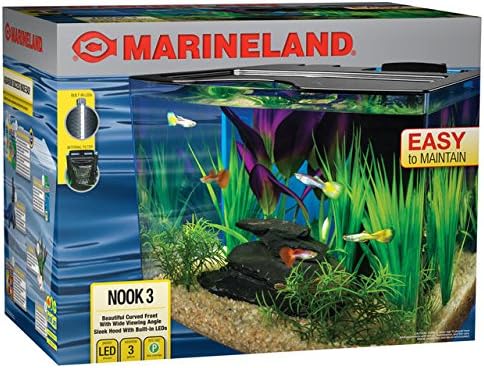 Kit de aquário do Nook Marineland com LEDs embutidos e filtração oculta, 3 galões