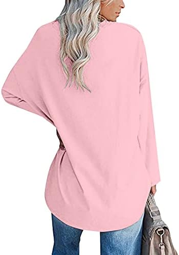 Camisetas de manga longa de praia plus size mulheres lindas férias de férias de letra de letra Comfort Comfort Crewneck Tops finos para mulheres rosa