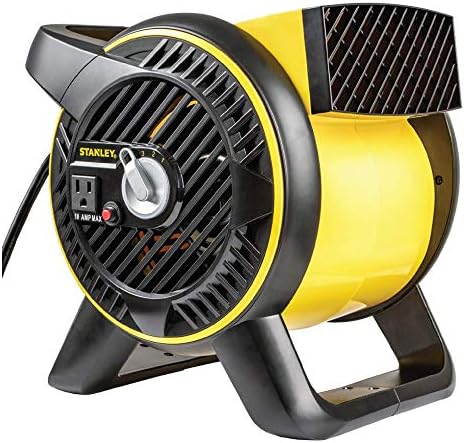 Stanley Industrial High Velocity Blower Fan - Cabeça de soprador giratório, saída de acessórios, configurações de 3 velocidades, portátil