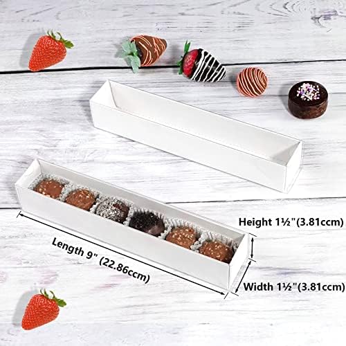 Romântico Baking 25pcs 9 × 1 1/2 × 1 1/2 polegada, caixas de trufas transparentes caixas de chocolate caixas de padaria