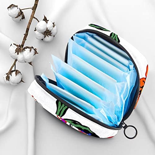 Bolsa de armazenamento de guardanapos sanitários Oryuekan, bolsas de zíper menstrual reutilizável portátil, bolsa de armazenamento de tampões para mulheres meninas, Flor de Florma Étnica Eye Retro Artística Retro Artística