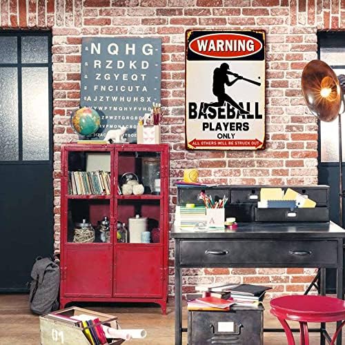 CrazySign Boys Room Decoração de parede Aviso de alerta de beisebol Só assina presentes engraçados de beisebol para meninos