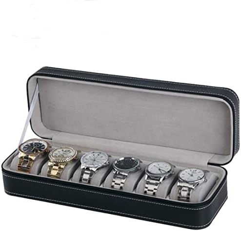 Caixa de relógio Sawqf Viagem portátil Caixa de armazenamento de joias de coletor de caixa portátil Black
