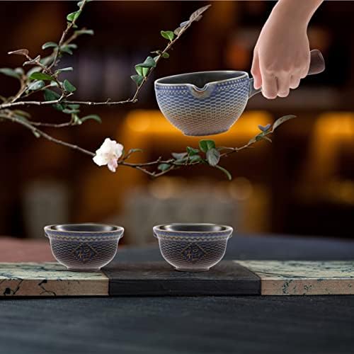 Conjunto de chá chinês hemotão 2pcs chinês Cerâmica Cerâmica Belinha vintage Fabricante de chá com alça lateral Kungfu Pote de chá 360 Dispensador de chá de rotação Kettle Kettle Kettle para chá de chá turco solto Conjunto de chá turco
