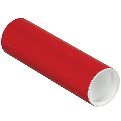 Tubos de correspondência de suprimentos de pacote superior com tampas, 2 x 6, vermelho