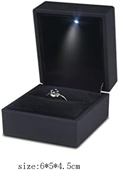 TJLSS Caixa de anel com jóias de jóias LED Caixa de anel de diamante Armazenamento Luminous Ring Jewelry Organizer Storage