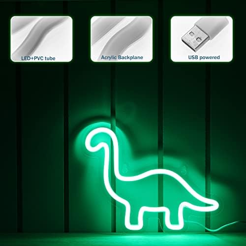 3 PCs NEON DINOSAURS LIGHT DINOSAURS em forma de neon Night Light Light Usb Light Up Dinosaur Lamp Dinosaur Decoração Decoração