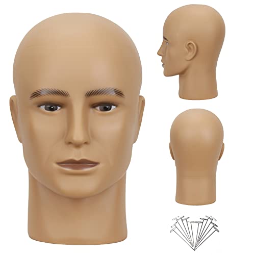 Jiayi Wig Head Male Bald Manequin Head para Wigs Treinando Manikin Manica Doll Head para Cosmetologia Profissional Face Maquiagem