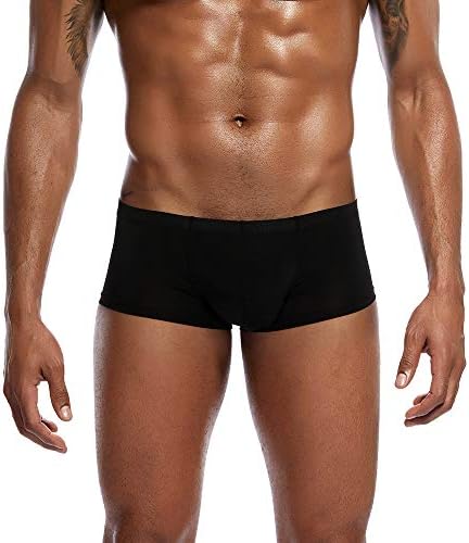Masculino boxers de algodão masculina cueca shorts de roupas íntimas Ultra Fin Bouch Solid Color Men's Mens Comfort Bolsa