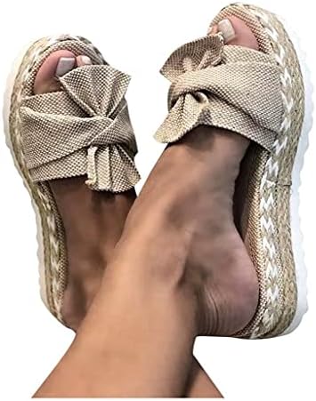 Sandálias de praia aayomet para mulheres, sandálias Plataforma feminina sandálias Bowknot Decorte Slippers Casual Casual Slip