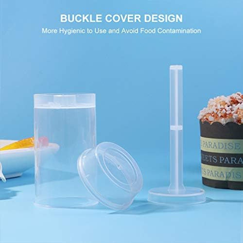 Upkoch push up bolo pop atirador de plástico recipientes de bolo de plástico transparente push pics com tampas bastões