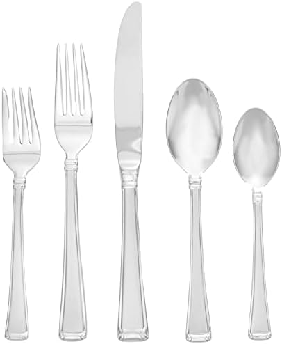 Coluna Gorham Flatware de 5 peças de 5 peças de 5 peças, serviço para 1, prata -