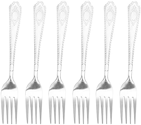 Pacote de garfos de 6 garfos de jantar de aço inoxidável Definir garfos de aço inoxidável Mesa de talheres Forks fortes e garfos