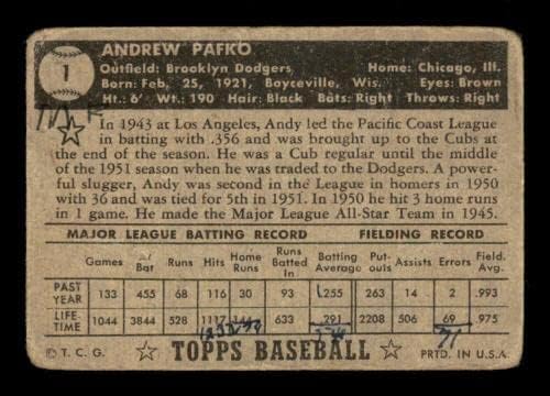 1 Andy Pafko - 1952 Topps Baseball Cards Graduado G - Baseball Slabbed Autographed Vintage Cards