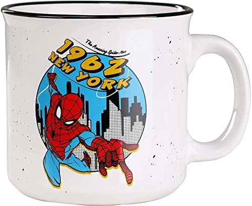 Silver Buffalo Marvel Comics Spider-Man 1962 Camper de cerâmica caneca | xícara de café grande para café expresso,