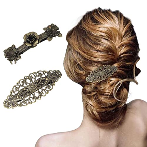 Bartosi Design vintage Barrettes de cabelos metal Clipes de cabelo francês Pinos elegantes Pontes de cabelo Flores Acessório de cabelo decorativo para mulheres meninas