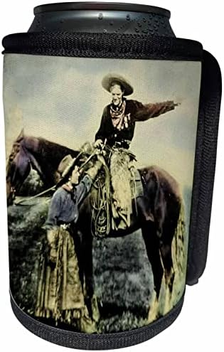 3drose Magic lantern slide Cowboy Love a cavalo vintage. - LAPA BRANCHA RECERLER WRAP