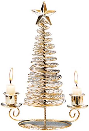 Besportble metal tealight holder de vela de natal vela de advento stand dourado duplo tealight vela xícara de vela de