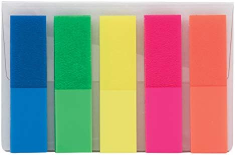 Marcadores de guia Auto-pano de auto-pano, 1-3/4 x 1/2 polegadas, 5 almofadas de 25, cores variadas claras