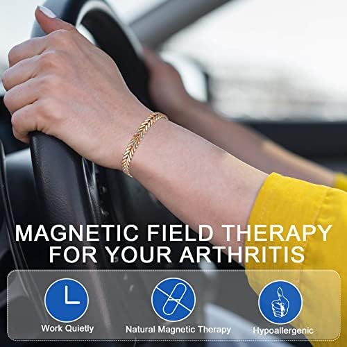 6 ímãs pulseiras magnéticas de cobre para alívio da dor da artrite Ajuda para homens ou mulheres （CPB-0932）